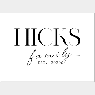 Hicks Family EST. 2020, Surname, Hicks Posters and Art